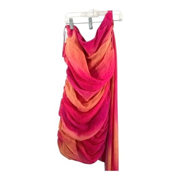 YAURA Folake Mini Dress with Cape in Sunset Print Size UK 8 / US S - Picture 4 of 7